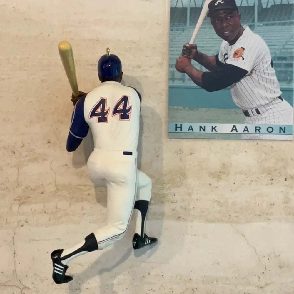 Hank Aaron Christmas Ornament 1997 & Card Hallmark Xmas Tree Baseball Ornaments